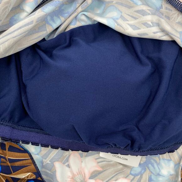 LANDS END NWT Tropical Palm Print Scoop Neck Flutter Tankini Swim Top Size Small - Picture 5 of 7